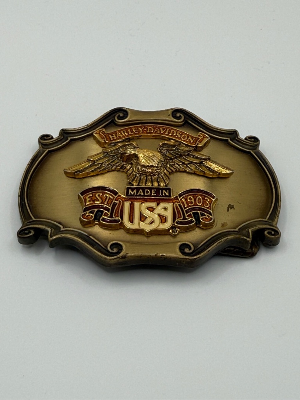Vintage 1978 Harley Davidson Eagle Belt Buckle PainTree Made USA